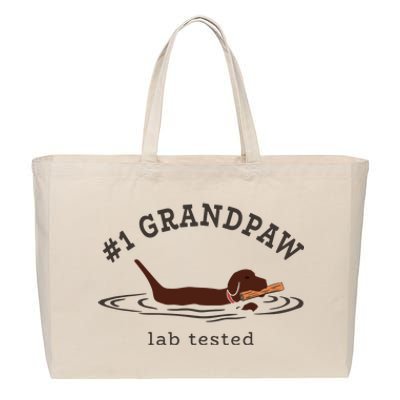 Men Lab Dad Chocolate Labrador Retriever Dog 1 Grandpaw Cotton Canvas Jumbo Tote