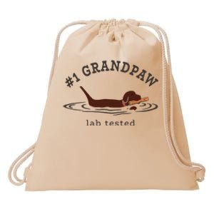 Men Lab Dad Chocolate Labrador Retriever Dog 1 Grandpaw Drawstring Bag