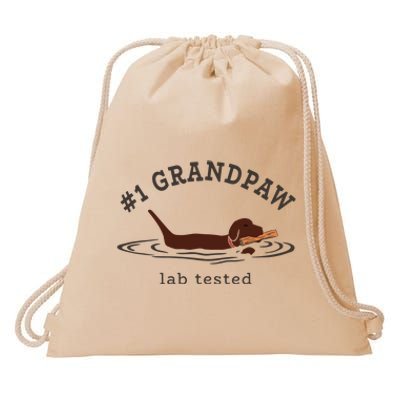 Men Lab Dad Chocolate Labrador Retriever Dog 1 Grandpaw Drawstring Bag