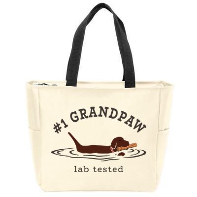 Men Lab Dad Chocolate Labrador Retriever Dog 1 Grandpaw Zip Tote Bag