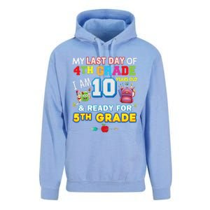 My Last Day Of 4th Grade Im 10 Year Old Ready For 5th Grade Unisex Surf Hoodie