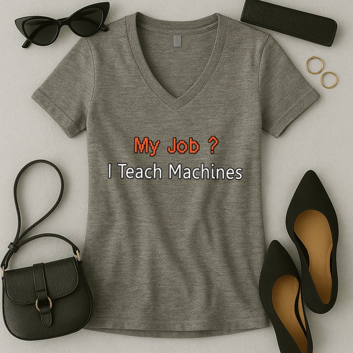 Machine Learning , Data Science, Job, Engineer, Math Women's V-Neck T-Shirt