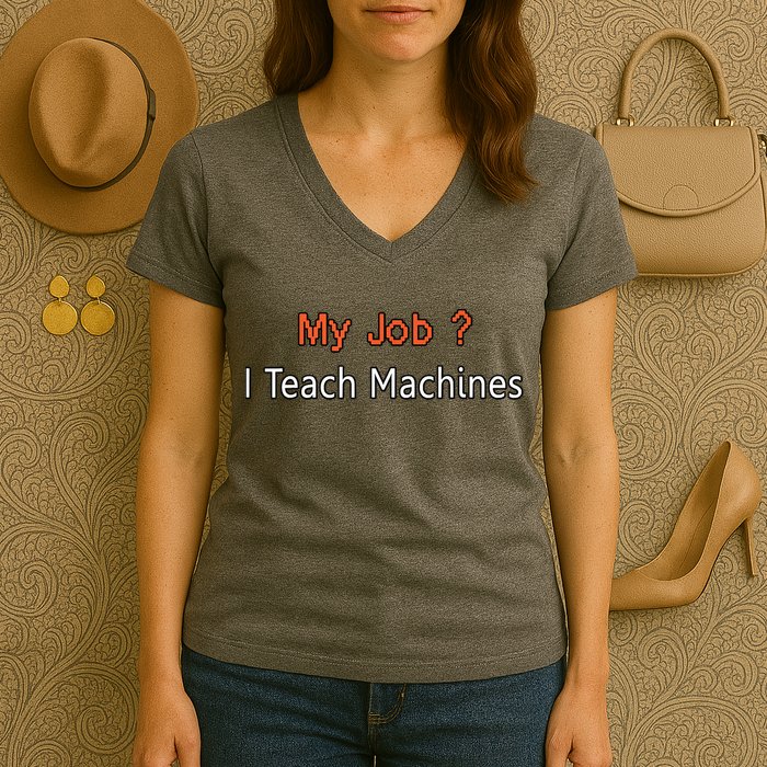 Machine Learning , Data Science, Job, Engineer, Math Women's V-Neck T-Shirt