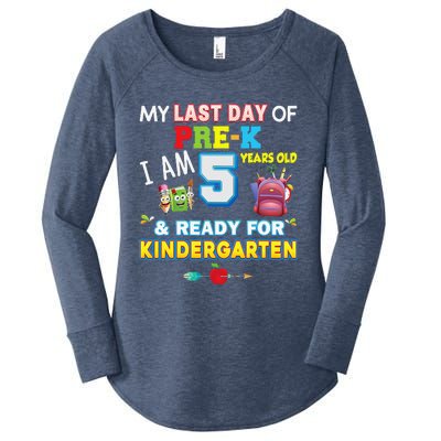 My Last Day Of PreK Im 5 Years Old Ready For Kindergarten Women's Perfect Tri Tunic Long Sleeve Shirt