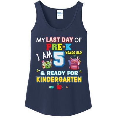 My Last Day Of PreK Im 5 Years Old Ready For Kindergarten Ladies Essential Tank