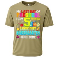 My Last Day Of Preschool Graduation Kindergarten Here I Come Cooling Performance Crew T-Shirt
