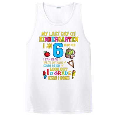 My Last Day Of Kindergarten 1st Grade Here I Come So Long  PosiCharge Competitor Tank