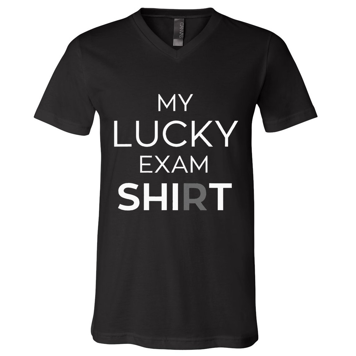 My Lucky Exam School Graduation Funny Trendy Satire V-Neck T-Shirt