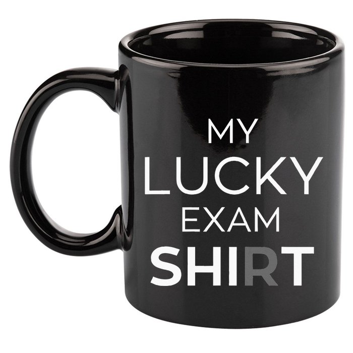 My Lucky Exam School Graduation Funny Trendy Satire 11oz C Handle Ceramic Mug
