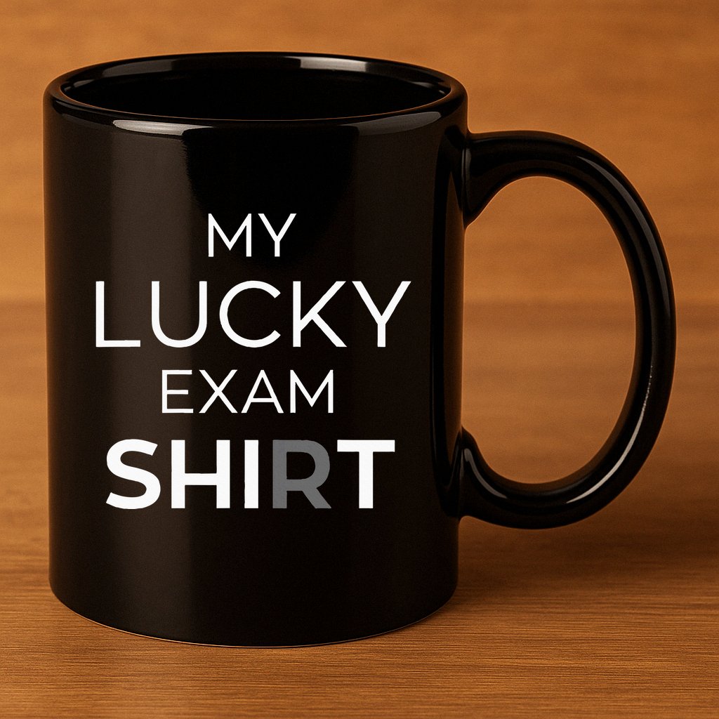 My Lucky Exam School Graduation Funny Trendy Satire 11oz C Handle Ceramic Mug