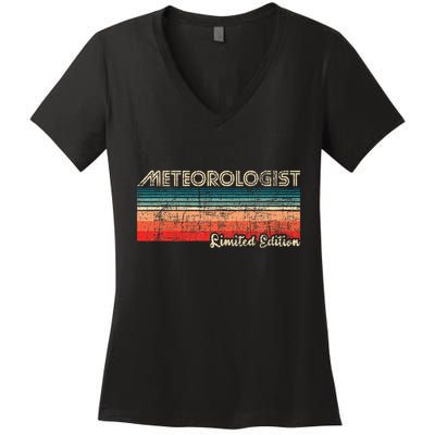 Meteorologist Limited Edition Retro Weather Meteorology Women's V-Neck T-Shirt