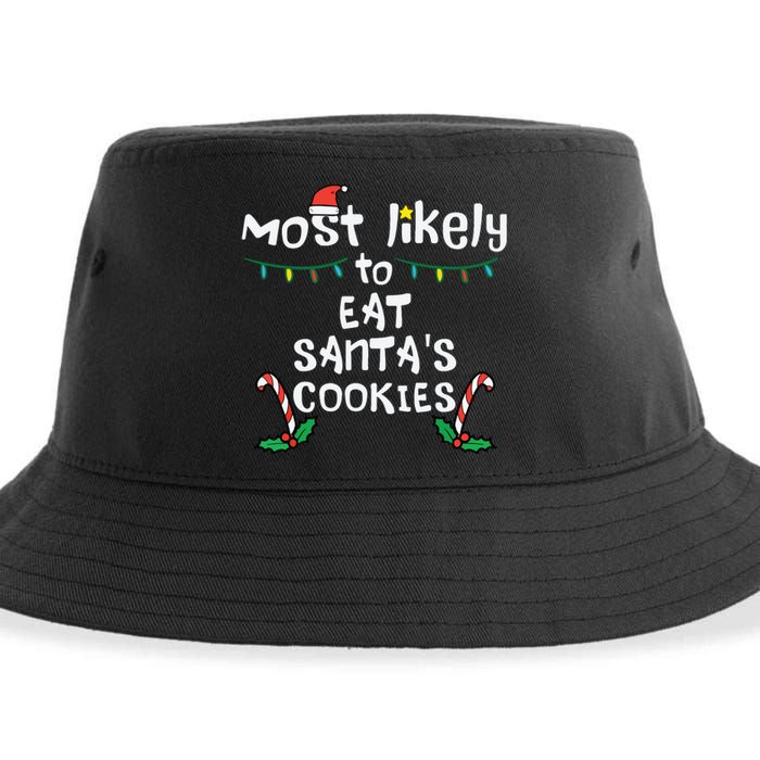 Most Likely Eat Santas Cookie Christmas Xmas Family Matching Sustainable Bucket Hat