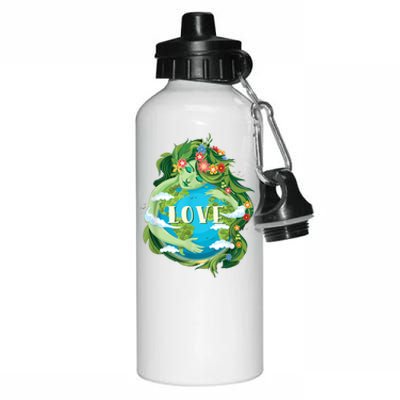 Mother Love Earth Day Save Our Planet Environt Green Great Gift Aluminum Water Bottle 