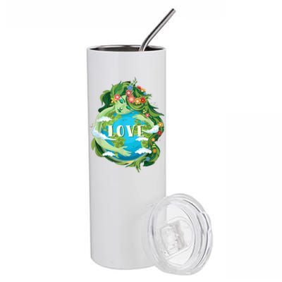 Mother Love Earth Day Save Our Planet Environt Green Great Gift Stainless Steel Tumbler