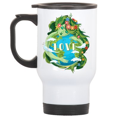 Mother Love Earth Day Save Our Planet Environt Green Great Gift Stainless Steel Travel Mug