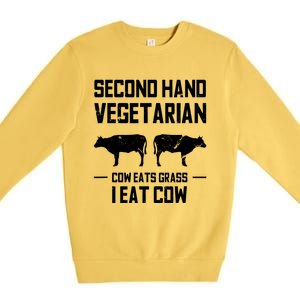 Meat Lover Funny Ketogenic Carnivore Beef Love Premium Crewneck Sweatshirt