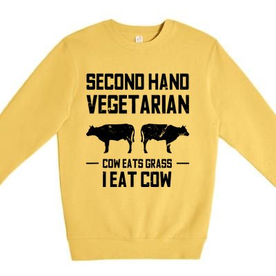 Meat Lover Funny Ketogenic Carnivore Beef Love Premium Crewneck Sweatshirt