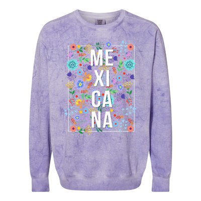 Mexicana Latina Flowers Mexican Girl Mexico Colorblast Crewneck Sweatshirt