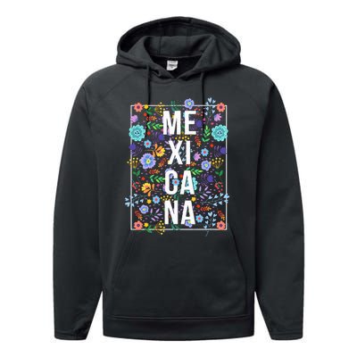 Mexicana Latina Flowers Mexican Girl Mexico Performance Fleece Hoodie