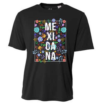 Mexicana Latina Flowers Mexican Girl Mexico Cooling Performance Crew T-Shirt