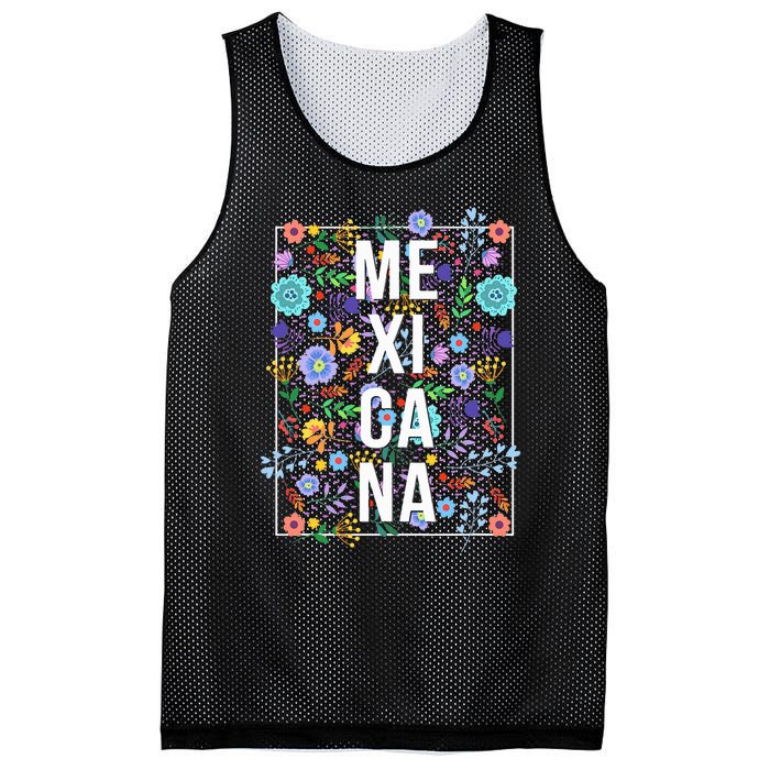 Mexicana Latina Flowers Mexican Girl Mexico Mesh Reversible Basketball Jersey Tank