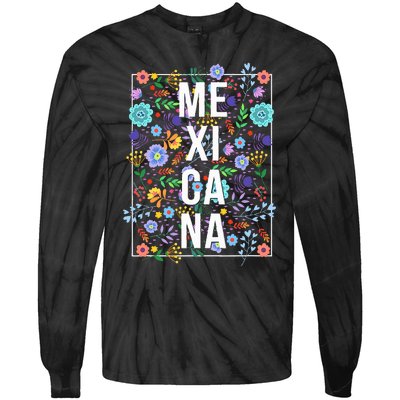 Mexicana Latina Flowers Mexican Girl Mexico Tie-Dye Long Sleeve Shirt