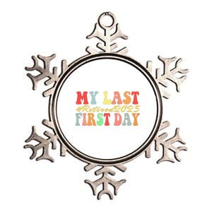 My Last First Day Retired 2025 Funny Teacher Back To School Metallic Star Ornament