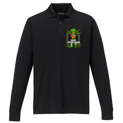 Mom Leprechaun Family Matching St Patricks Day Party Meaningful Gift Performance Long Sleeve Polo