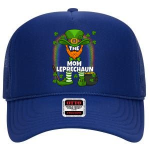 Mom Leprechaun Family Matching St Patricks Day Party Meaningful Gift High Crown Mesh Back Trucker Hat