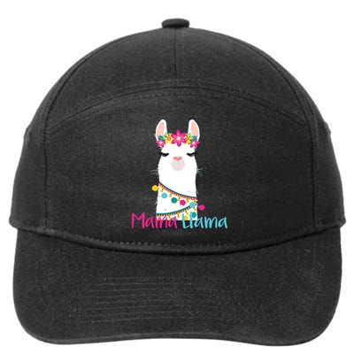 Mama Llama Funny Mothers Day Women Mom Birthday 7-Panel Snapback Hat