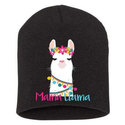 Mama Llama Funny Mothers Day Women Mom Birthday Short Acrylic Beanie