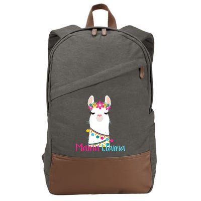 Mama Llama Funny Mothers Day Women Mom Birthday Cotton Canvas Backpack