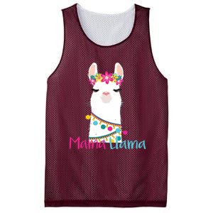 Mama Llama Funny Mothers Day Women Mom Birthday Mesh Reversible Basketball Jersey Tank