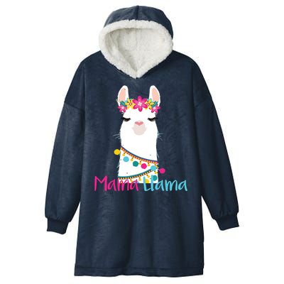 Mama Llama Funny Mothers Day Women Mom Birthday Hooded Wearable Blanket