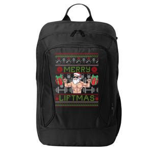 Merry Liftmas Fitness Xmas Santa Ugly Christmas Bodybuilder Gift City Backpack