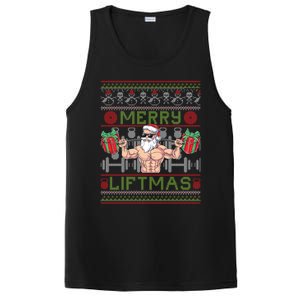 Merry Liftmas Fitness Xmas Santa Ugly Christmas Bodybuilder Gift PosiCharge Competitor Tank