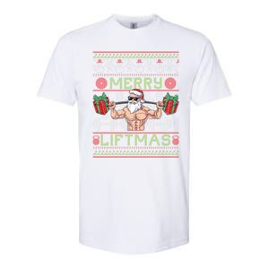 Merry Liftmas Fitness Xmas Santa Ugly Christmas Bodybuilder Gift Softstyle CVC T-Shirt