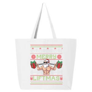 Merry Liftmas Fitness Xmas Santa Ugly Christmas Bodybuilder Gift 25L Jumbo Tote