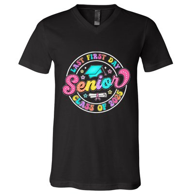 My Last First Day Senior Class Of 2025 Back To School Gift V-Neck T-Shirt