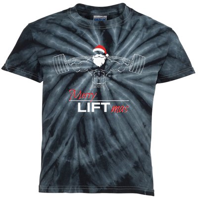 Merry Liftmas Funny Christmas Gym Workout Fitness Kids Tie-Dye T-Shirt