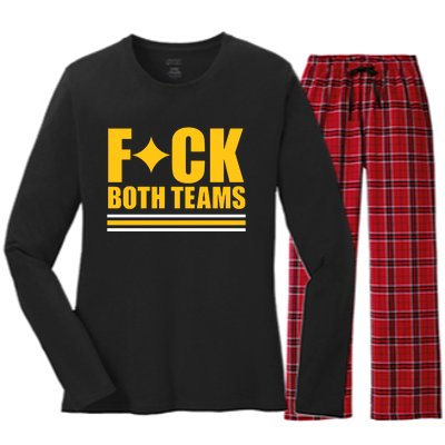 Matt Light Fuck Both Teams Women's Long Sleeve Flannel Pajama Set 