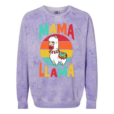 Mama Llama Funny Mother's Day Mom lover Colorblast Crewneck Sweatshirt