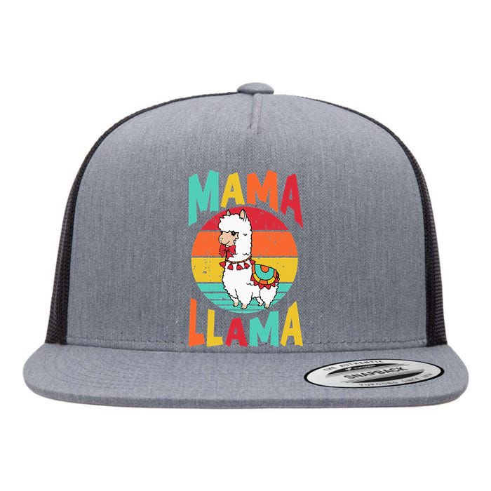 Mama Llama Funny Mother's Day Mom lover Flat Bill Trucker Hat