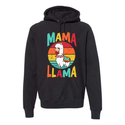 Mama Llama Funny Mother's Day Mom lover Premium Hoodie