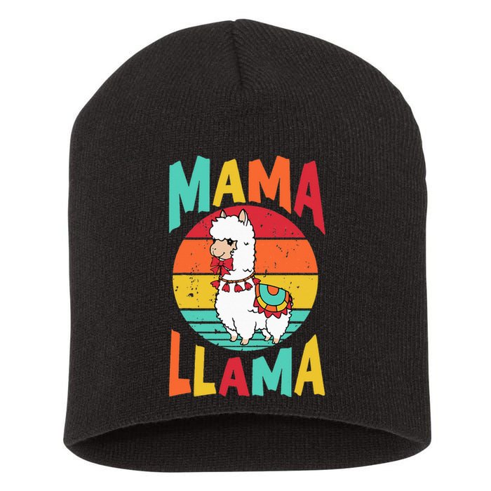 Mama Llama Funny Mother's Day Mom lover Short Acrylic Beanie