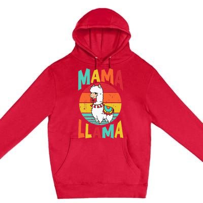 Mama Llama Funny Mother's Day Mom lover Premium Pullover Hoodie