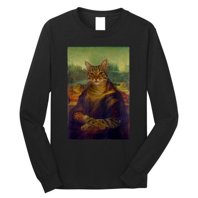Meowing Lisa Funny Cat Cat Art Cat Lover Cat Owner Long Sleeve Shirt