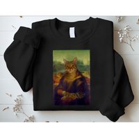 Meowing Lisa Funny Cat Cat Art Cat Lover Cat Owner Sweatshirt