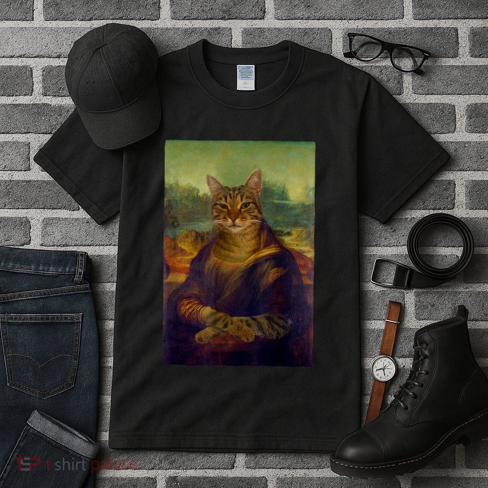 Meowing Lisa Funny Cat Cat Art Cat Lover Cat Owner Tall T-Shirt