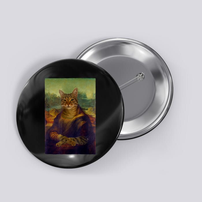 Meowing Lisa Funny Cat Cat Art Cat Lover Cat Owner Button